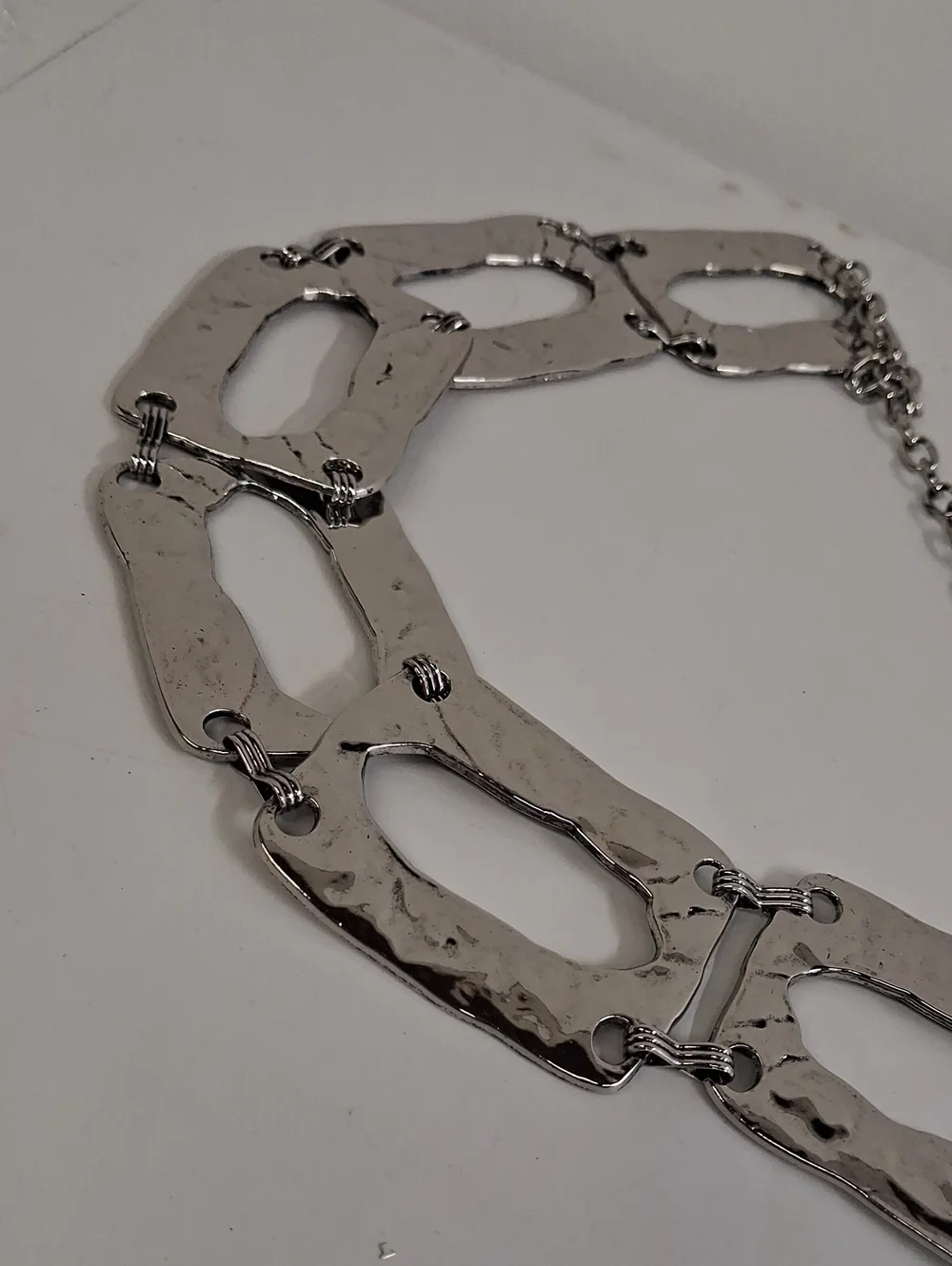 NWT Fashion Nova Silver Lucky You Rectangle Chain Belt